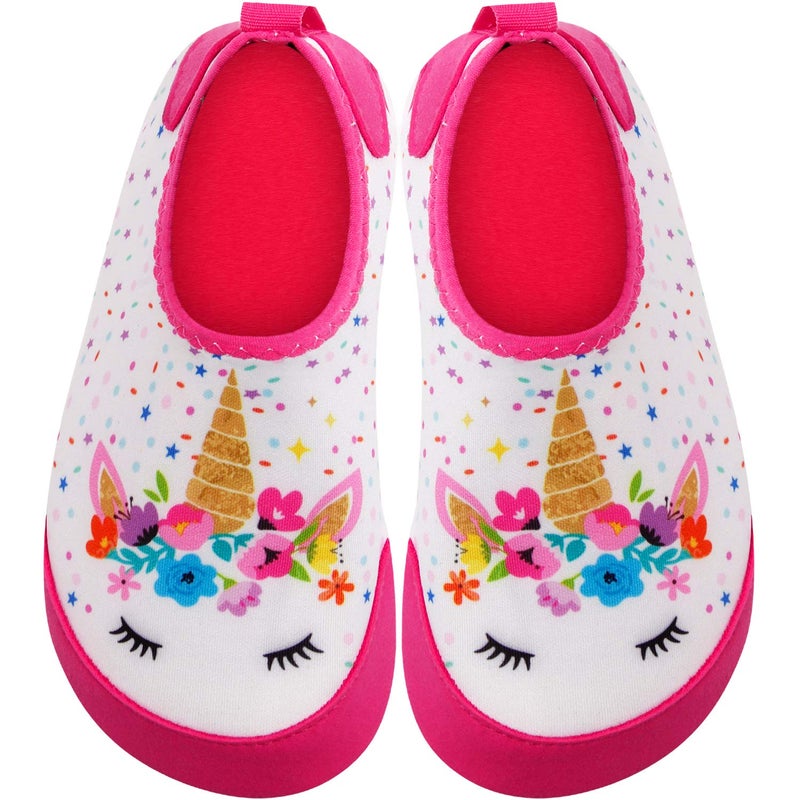 JOINFREE Water Shoes for Kids Boys Girls Swim Barefoot Shoes Soft Aqua Socks Red Horse 1-2 Little Kid - Image 3